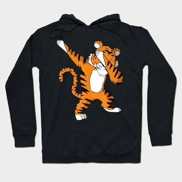 Dabbing Tiger Football Team Mascot Funny Dab Hoodie by Zak N mccarville